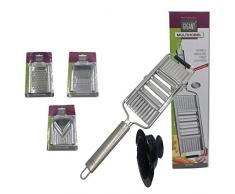 portabest feprom Gigant hobel mit Restehalter und 3 Zusatzmessern Nova Gemüsehobel Edelstahl Krauthobel Küchenreibe Multihobel Gemüseschneider