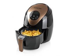GOURMETmaxx Heißluft-Fritteuse XL mit digitalem Display 2,5 Liter | Airfryer ohne Fett und Öl für bis zu 4 Personen (Schwarz/Kupfer | 1500 Watt)