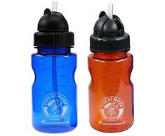 Trinkflasche mit ausklappbarem Trinkhalm