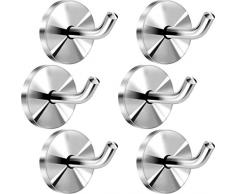 LingYe 6 Stück Edelstahl Wandmontage Robe Haken Bad Haken Handtuchhaken Kleiderhaken Edelstahl Bad und Küche Handtuchhalter L12