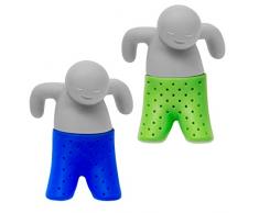 Lantelme 2 Stück Teemännchen Set grün blau grau als Teezubehör Teefilter Tee Genuß Filter 6405