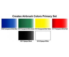 Createx Farbe Farben-/Bratenspritze ab Primary Set Airbrush Primär, Set 2 Ounce Primärfarben