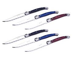 LAGUIOLE - Set mit 6 Steakmessern auf Holzklotz - -