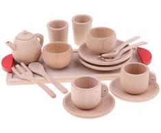 Einfach einfach XHCFH Naturholz Buche Tee-Set for Kinder Kinder Küchenparty Rollenspiele Spielzeug Kaffeeuntertasse Salver Set