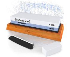 Schleifstein für Chef Messer – Schleifstein Spitzer – Küche Messer Schleifstein Körnung 1000/6000 Dual-seitige – Frei Abflachung Stein für schnelleres und mehr verwenden