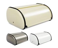 casa pura® Brotkasten Bernd | lebensmittelechte Brotaufbewahrung | Brotbox mit Belüftungslöchern | 3 Farben (Creme)