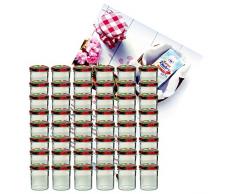 MamboCat 48er Set Sturzglas 350 ml Marmeladenglas Einmachglas Einweckglas to 82 Obst Deckel incl. Diamant-Zucker Gelierzauber Rezeptheft