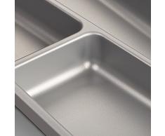 ORGA-Box® II Besteckeinsatz für Nobilia 40er Schublade (462 x 305 mm Bitte MESSEN SIE Ihr SCHUBLADENINNENMAß!) Silbergrau