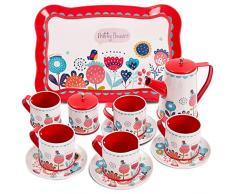 Buyger Dose Tee-Set Teeservice Kaffeeservice Geschirr Küche Spielzeug Rollenspiele für Kinder