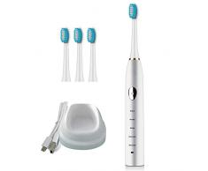 BIGMALL Elektrische Zahnbürste Fünf Gang Drahtlose Induktive Lade Weiches Fell Hochfrequenz Vibration Adult Home Wasserdicht Reinigt Zähne,Weiß