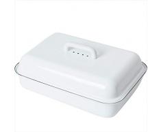 Riess Emaille Brotdose mit Deckel weiß 37/26 cm, Brotkasten