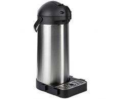 ONVAYA® Airpot Pumpkanne | Isolierkanne | Thermoskanne | Getränkespender | Edelstahl mattiert | Kaffeekanne | Doppelwandig (5 Liter + Tropfschale)