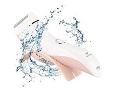 Elektrischer Rasierer Damen Faminess Kabelloser Wasserfest Damenrasierer Intimbereich Hautpflege Elektrorasierer Nass und Trocken Lady Shaver Elektrisch Trimmer für Frauen Beinen Achseln Bikinizone