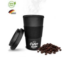 Timeler ® Kaffee to Go Becher aus nachhaltigen Bambusfasern 400ml | Deckel mit Schraubverschluss | Umweltfreundlich & Ökologisch | Bamboo Cup Coffee