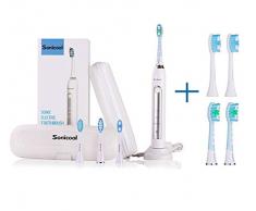 NERB Sonicool/Lachen 2019 New 051B Ultraschall Sonic Elektrische Zahnbürste USB aufladbare Zahnbürsten mit 4 Stück Ersatz Heads (Color : Add 4 Clean Heads)