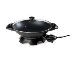 Domo 8708W Elektrischer Tisch-WOK mit XL 5Liter Volumen, sicheres Klicksystem, Antihaftbeschichtung für leichte Reinigung, Spülmaschinen geeignet, 2200Watt - ideal für Low-Carb Gerichte - Braten, schmoren, kochen OHNE Fett