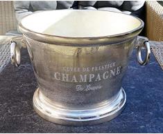 MichaelNoll Champagnerkühler, Weinkühler, Flaschenkühler, Aluminium, Silber, XXL, 38 cm