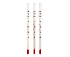Lantelme Weinglas Thermometer 3 Stück Glas Weinthermometer Set Temperaturmesser Wein Cognac Weinbrand Likör 3269