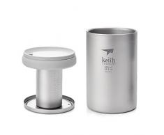450 ml Titan Tasse mit losem Tee-Ei Outdoor Camping Teebereiter Titan Sieb für Tasse und Teekanne