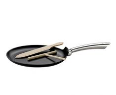 Küchenprofi Crêpes Pfanne-Kp403101028 Pfannen, 18/8 Edelstahl, schwarz, 28 cm