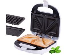 TZS First Austria - 3 in 1 Sandwichmaker Waffeleisen Tischgrill ,Klick-System, Thermostat, Backampel, elektrischer Sandwichtoaster, 700 Watt, Kontaktgrill