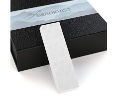 BERGKVIST® Schleifstein Mini 500 Messerschärfer für unterwegs | Praktischer Outdoor Abziehstein | Wetzstein für Taschenmesser & Outdoor Messer I Weißer Schärfstein mit Geschenkbox