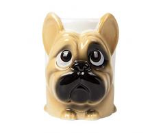 el & groove 3D Französische Bulldogge Tasse groß in braun, Tee-Tasse 350 m aus Porzellan, Kaffee-Tasse, Hunde-Tasse, Dog Mug, French Bulldog, Hunde Deko Becher, Geschenk Weihnacht, Geschenk Hund Mann