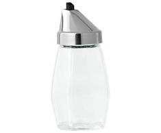 Fackelmann Allesgießer JADE, Milchgießer aus Glas, Ölspender für tropffreies Ausgießen (Farbe: Silber/Transparent), Menge: 1 Stück