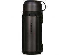 LOCK & LOCK Isolierkanne 1,5 Liter - NEW GIANT HOT TANK - Isolierflasche Edelstahl auslaufsicher - Thermo Warmhaltekanne für Kaffee, Tee & Kaltes - Anthrazit