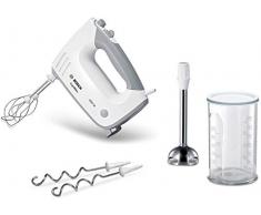 Bosch MFQ36470 Handrührer Ergomixx, Edelstahl-Mixfuss, Mixbecher, 450 Watt, weiss / grau