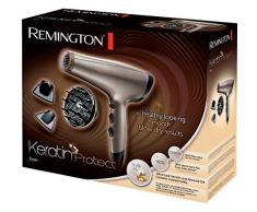 Remington AC8002 Ionen-Haartrockner Keratin Protect, 2200 Watt, hochwertiges keramikbeschichtetes Gitter, zwei Stylingdüsen, Diffusor, braun