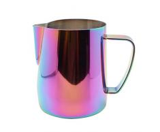 Dianoo Milchschäumkrug Aus Edelstahl Mit Titan überzogen Milchkännchen Latte Kunst Tasse Kaffee Latte Cappuccino Mehrfarbig 350ml