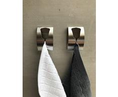 be fancy! 2 Premium Bad Haken aus Edelstahl - Handtuchhalter für Bad, Küche - ohne Bohren Handtuchhaken, Geschirrtuchhalter Lena - 7,5 cm x 5 cm x 2 cm im Set