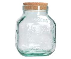 MamboCat Cookie-Glas XL I Keksdose + Naturkork-Deckel I Set I 3,1 Liter I Keks-Schriftzüge Dekor I Mega Vorratsdose I Recycling-Glas I Aufbewahrung