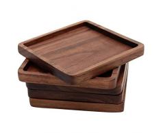 Nrpfell Schwarzer Walnuss Untersetzer Tee Schalen Kaffee Tasse Matten Tabellen Hitze Best？Ndige Quadratische Getr？Nk Matten Tabellen Matte