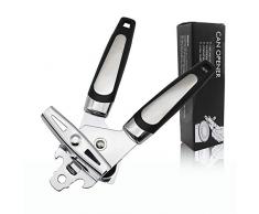LAKIND Dosenöffner,3-In-1 Manuell Dosenöffner Sicherheits Edelstahl Büchsenöffner und Deckelöffner und Kapselheber in Eins (Metall)