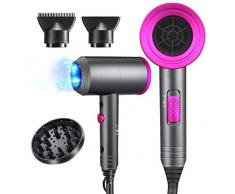 Ionen Haartrockner, Föhn (1800 Watt) Professional, Banral Ionenpflege-schonendes haarfön mit 3 Stylingdüsen und Diffusorr, Fön 3 Heiz Geschwindigkeiten Und Unabhängigen Heißer/Kalter Taste