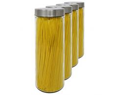 Luxury & Grace Set 4 Vorratsdosen aus Glas, 1,75 L (31x10 cm), Behälter mit Schraubverschluss.