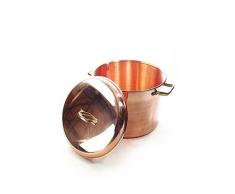 CopperGarden® Kupfertopf 8L, glatt mit Griffen & Deckel