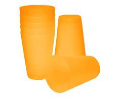 S&S-Shop 10 Plastik Trinkbecher 0,4 l - orange - Mehrwegtrinkbecher/Partybecher/Becher