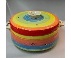 Brottopf mit Griffen Keramik in regenbogen
