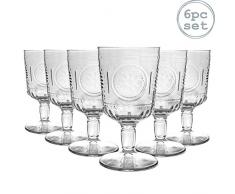 Bormioli Rocco Romantic - Weingläser für Rot- und Weißwein - Schliff im Vintage-Stil - italienisch - 320 ml - 6er-Set