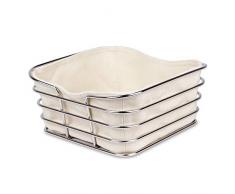 ecope Brotkorb, Edelstahl, dekorative Aufbewahrungsbox/Korb aus hochwertigem Canvas-Stoff