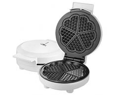 Waffeleisen von Lentz, weiss 1000 Watt, wärmeisolierter Griff 5 fach Herzform