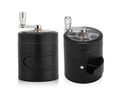 Nikou Kräutermühle - Handbetriebene Küchenmühle aus Zinklegierung mit Kurbelgriff