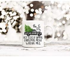 Buffalo Plaid This Is My Hot Cocoa Sipping Christmas Movie Watchin Tasse, Weihnachten, Kaffeetasse, Farmhouse Truck Winterbecher, Buffalo Plaid