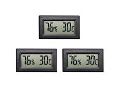 Thlevel Mini LCD Digital Thermometer Hygrometer Temperatur Luftfeuchtigkeit Tester für Kühlschrank Aquarium (3 PCS)