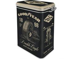 Nostalgic-Art Retro Kaffeedose - Goodyear - Motorcycle, Blech-Dose mit Aromadeckel, Vintage Geschenk-Idee für Biker & Motorrad-Fans, 1,3 l