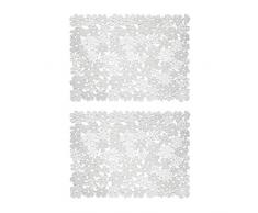 mDesign 2er-Set Spülbeckeneinlage zum Zuschneiden - Spülbeckenmatte groß für die Küche - praktische Spülbeckenmatte aus PVC für Geschirr und Becken - mit Blumenmuster - durchsichtig