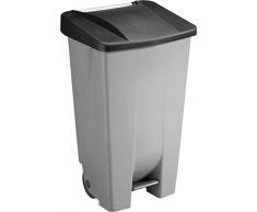 Helit H2405595 - Tret-Abfallbehälter the step chief 120L, schwarz